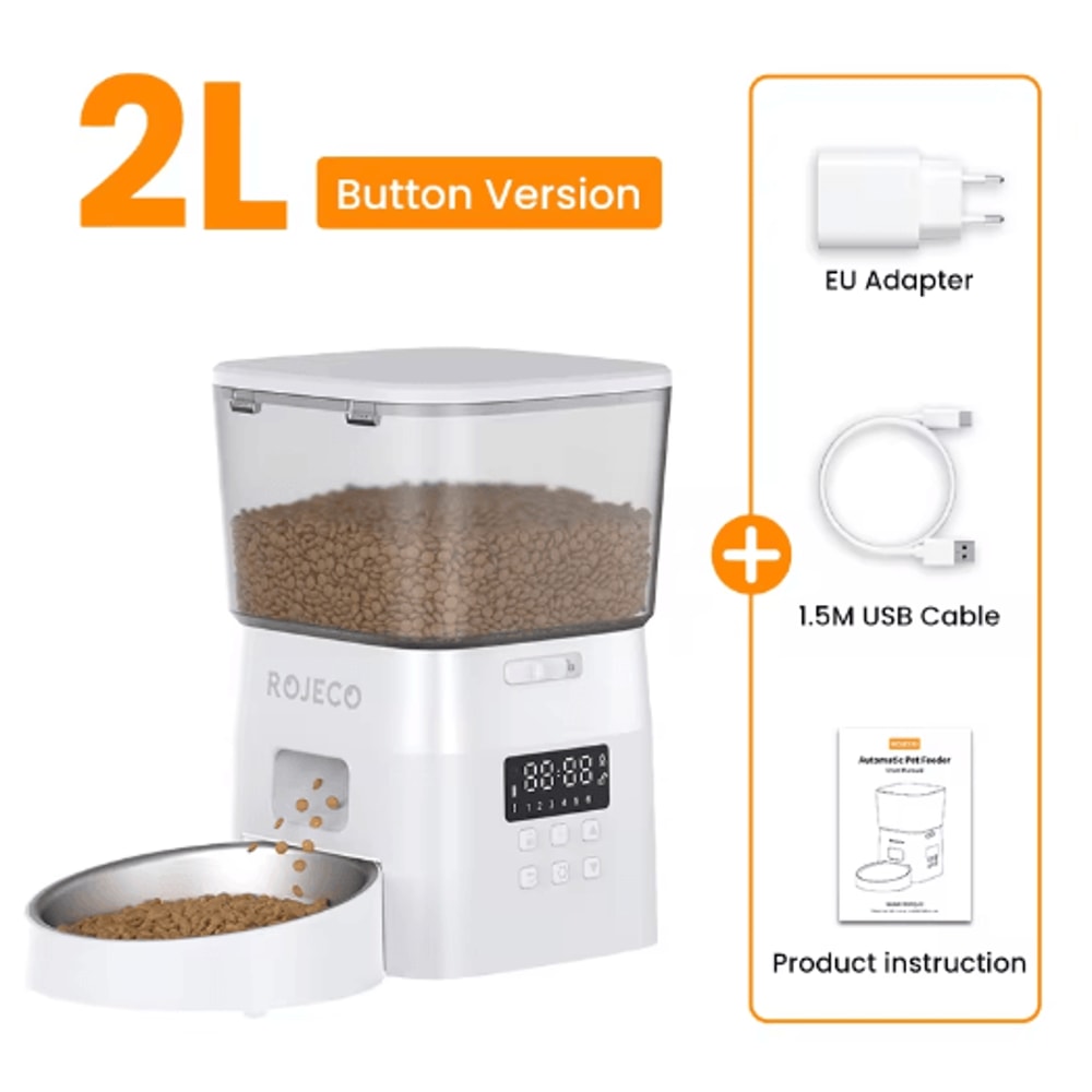 ROJECO Smart Automatic Pet Feeder For Cats Dogs 2