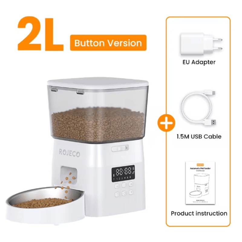 ROJECO Smart Automatic Pet Feeder For Cats Dogs 2