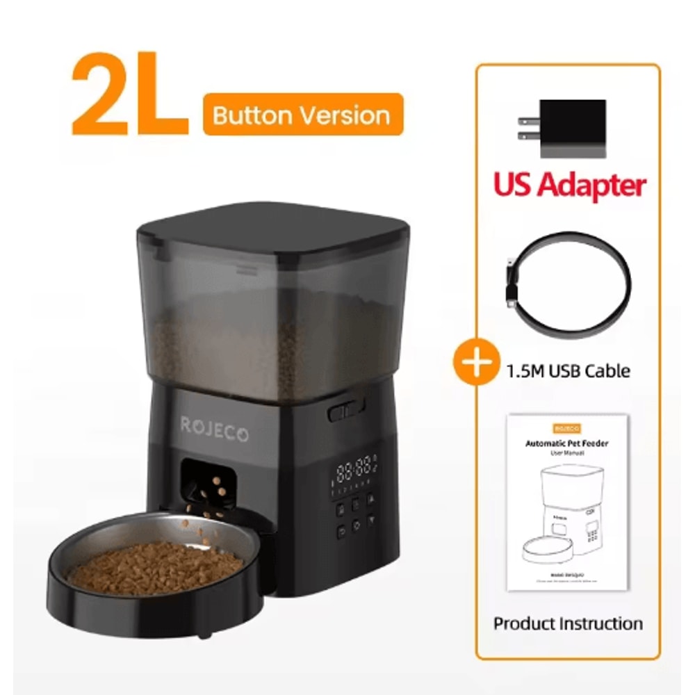 ROJECO Smart Automatic Pet Feeder For Cats Dogs 5