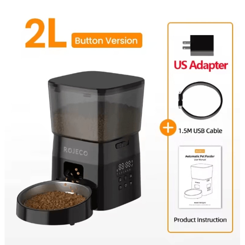 ROJECO Smart Automatic Pet Feeder For Cats Dogs 5