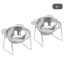 15 Tilted Elevated Stainless Steel Cat Bowl For Comfortable Feeding 1