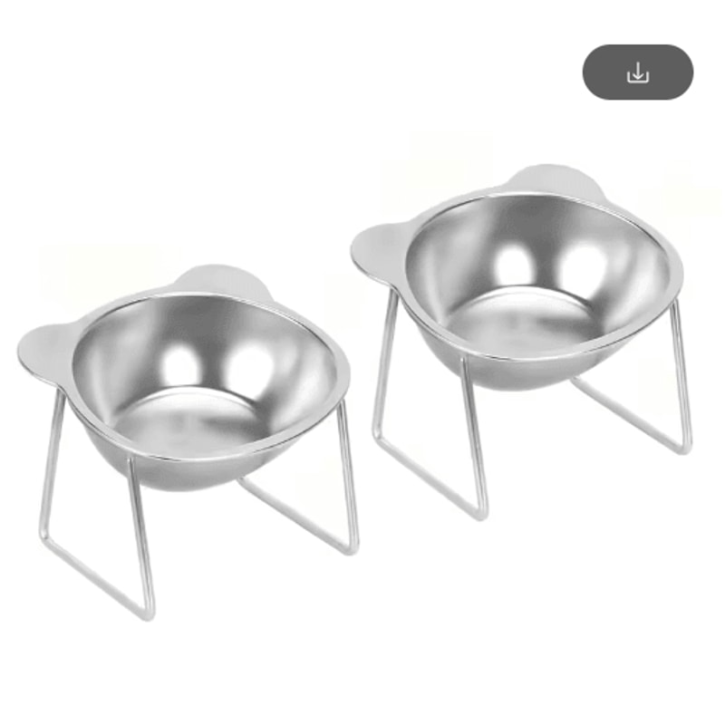 15 Tilted Elevated Stainless Steel Cat Bowl For Comfortable Feeding 1