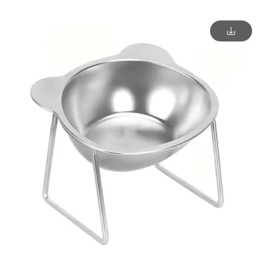 15 Tilted Elevated Stainless Steel Cat Bowl For Comfortable Feeding 2