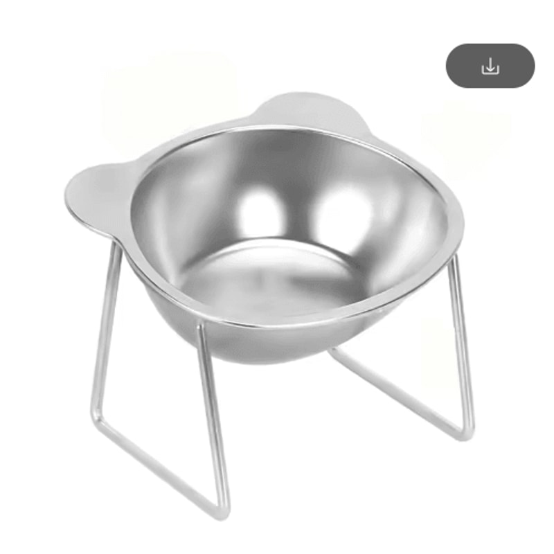 15 Tilted Elevated Stainless Steel Cat Bowl For Comfortable Feeding 2