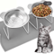 15 Tilted Elevated Stainless Steel Cat Bowl For Comfortable Feeding 0