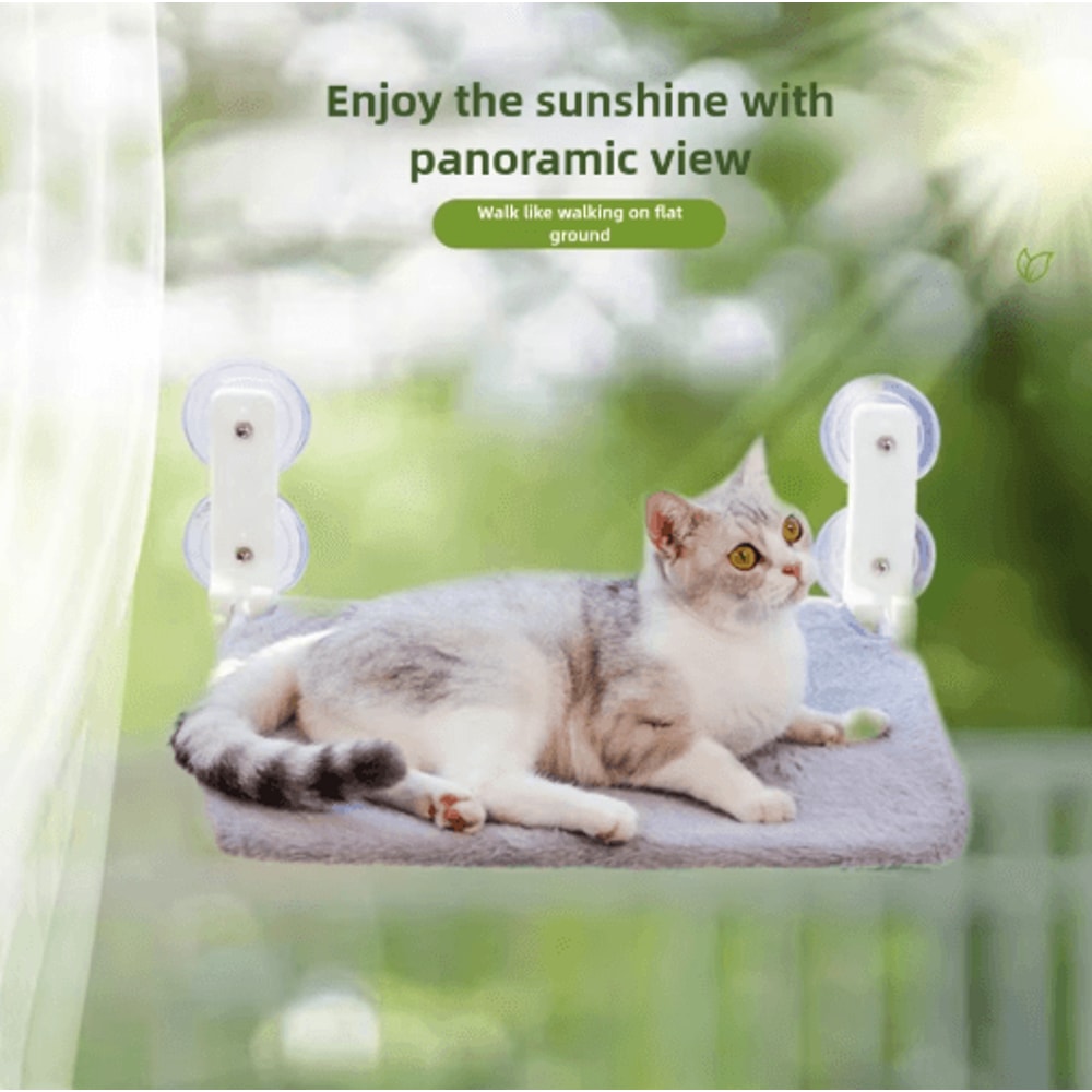 Foldable Plush Mesh Cat Window Hammock With Strong Suction Cups 7