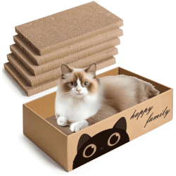 durable cardboard cat scratching pad & bed combo for indoor cats