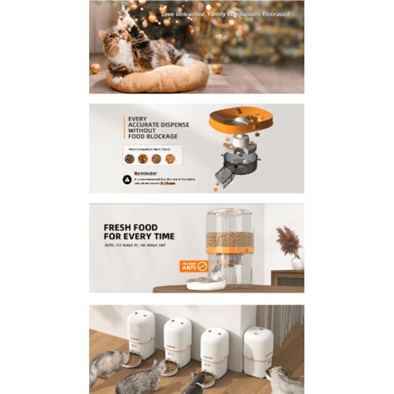 1080P HD Smart WiFi Automatic Pet Feeder With Camera For Cats Dogs 9