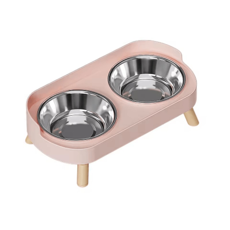 Double Ceramic Elevated Cat Food Water Bowl Set For Cats Dogs 2