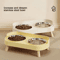 Double Ceramic Elevated Cat Food Water Bowl Set For Cats Dogs 0