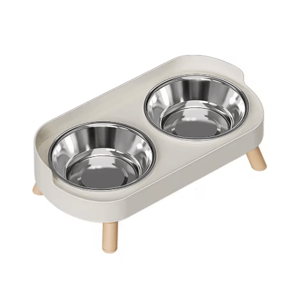 Double Ceramic Elevated Cat Food Water Bowl Set For Cats Dogs 4