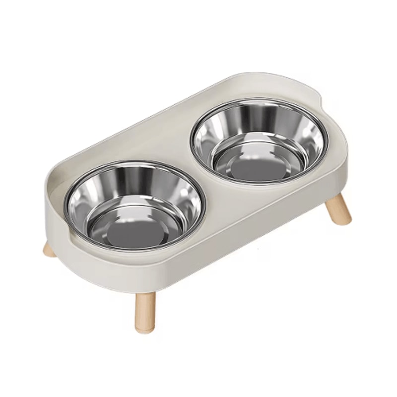 Double Ceramic Elevated Cat Food Water Bowl Set For Cats Dogs 4