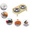 Double Ceramic Elevated Cat Food Water Bowl Set For Cats Dogs 6