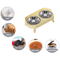 Double Ceramic Elevated Cat Food Water Bowl Set For Cats Dogs 6