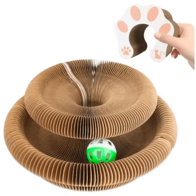 Accordion Magic Organ Cat Scratching Board With Interactive Ball Toy 1