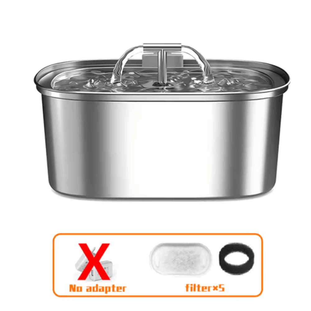 Stainless Steel Ultra Quiet Pet Water Fountain With Filter 1