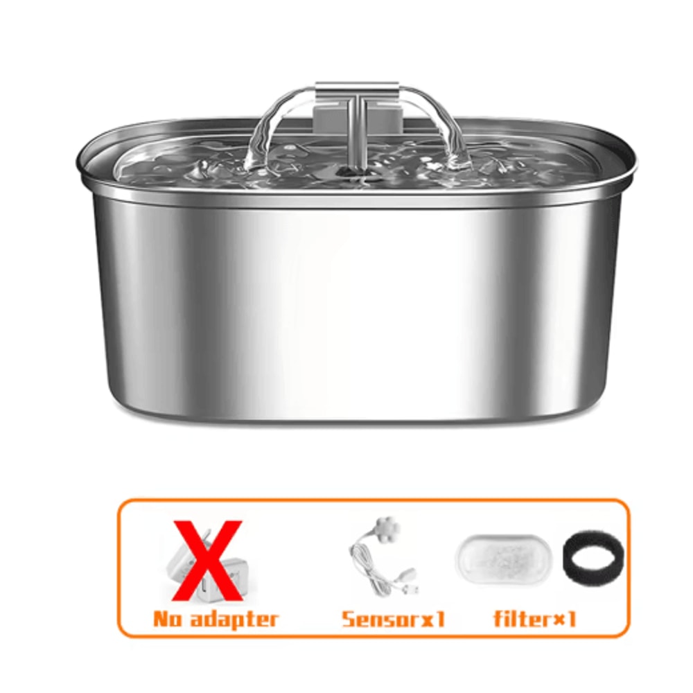 Stainless Steel Ultra Quiet Pet Water Fountain With Filter 3
