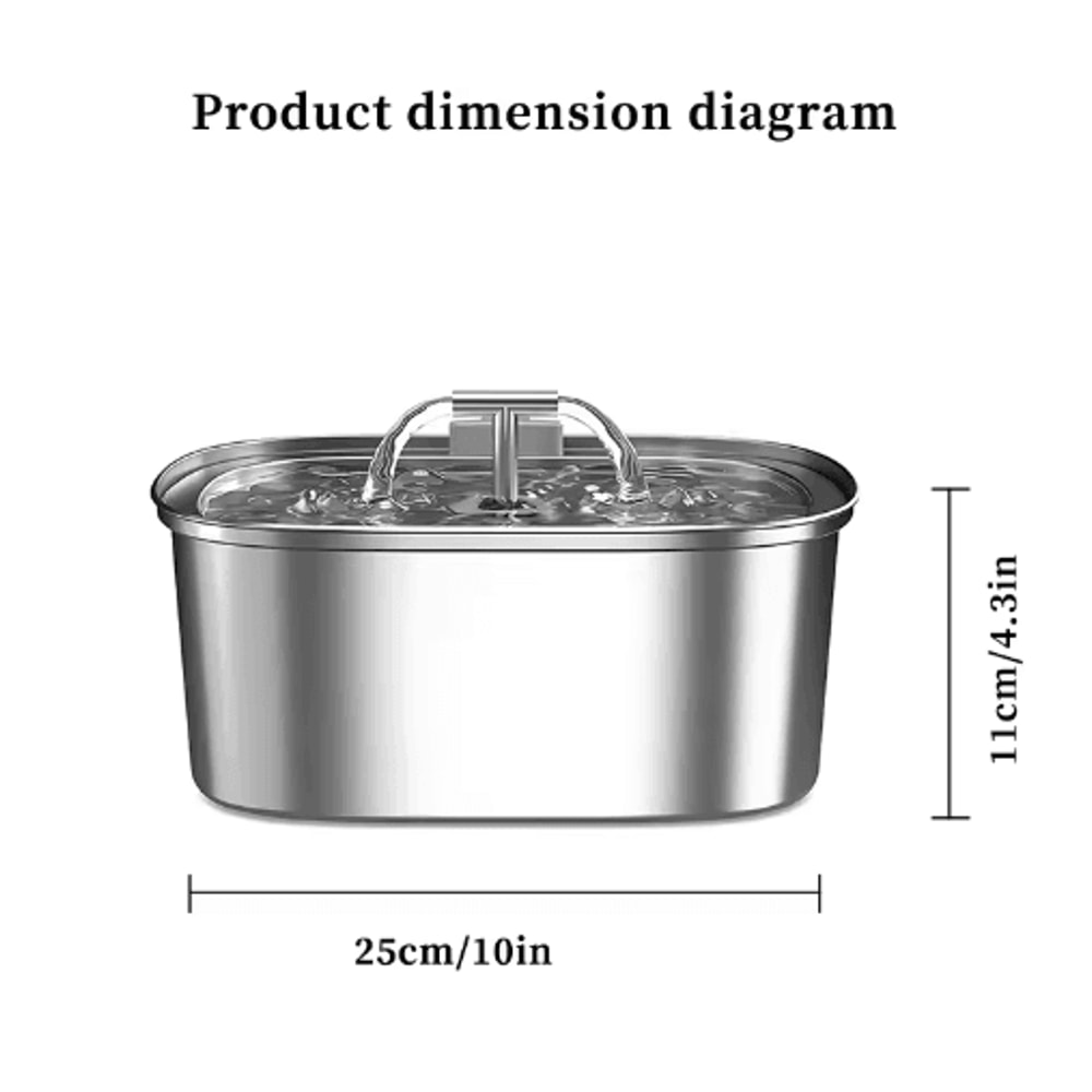 Stainless Steel Ultra Quiet Pet Water Fountain With Filter 6