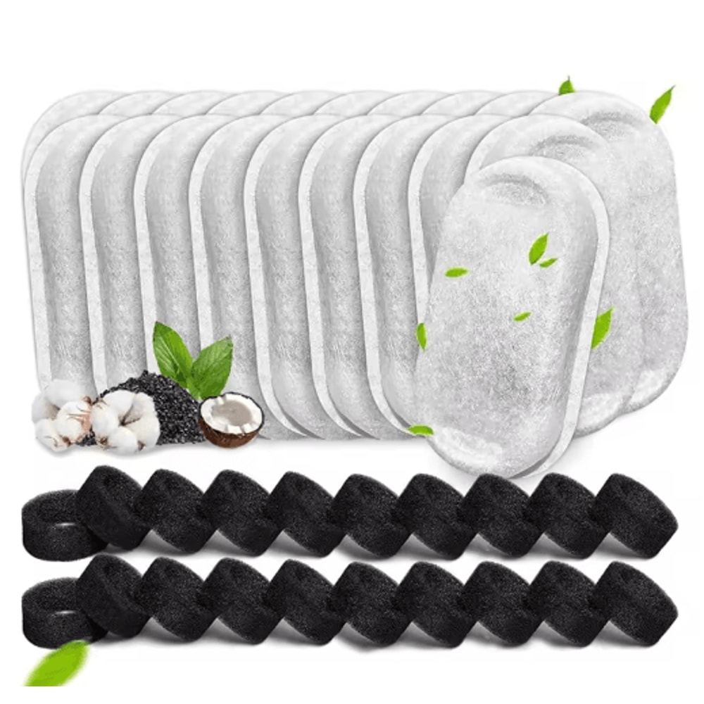 40PCS Replacement Filters Sponge Set For Cat Water Fountains 0
