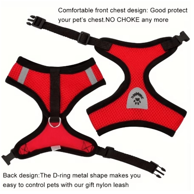 Adjustable EscapeProof Reflective Cat Harness Leash Set 11