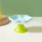 Flower Design Raised Ceramic Cat Bowl With Stand 3