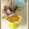 Flower Design Raised Ceramic Cat Bowl With Stand 4