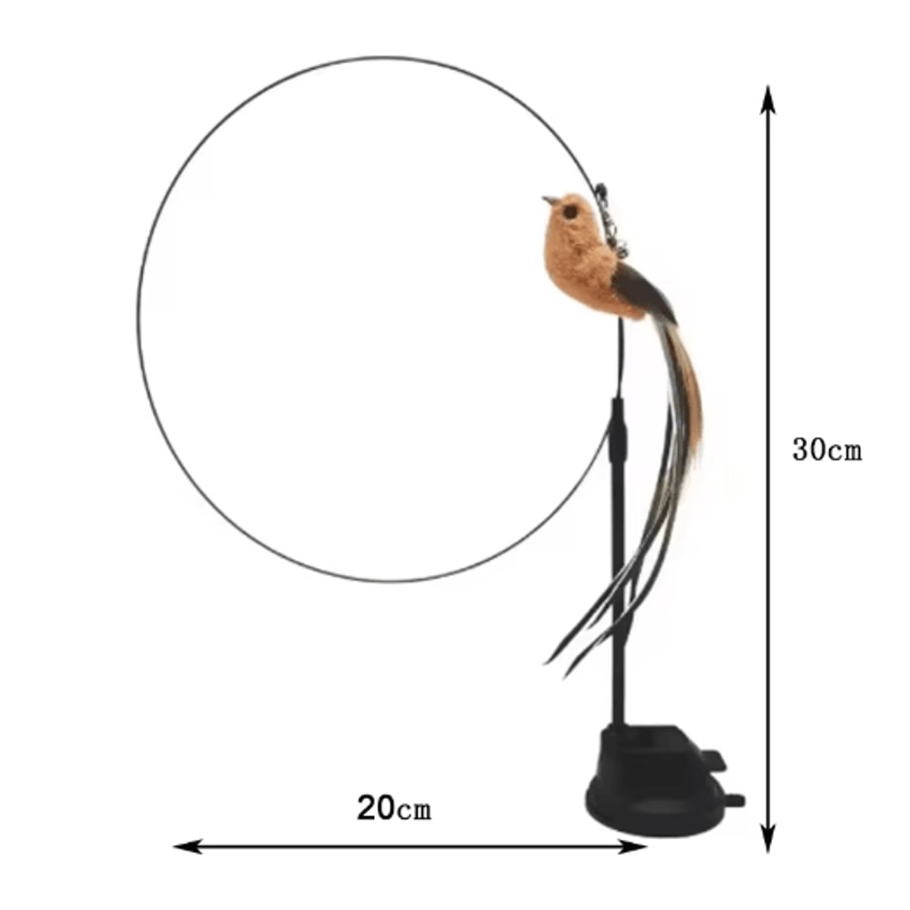 Interactive Feather Suction Cup Cat Teaser Toy With Bell 3