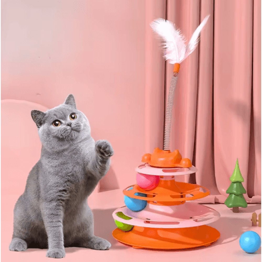 Triple Play Interactive Cat Ball Track Toy For Indoor Cats 1