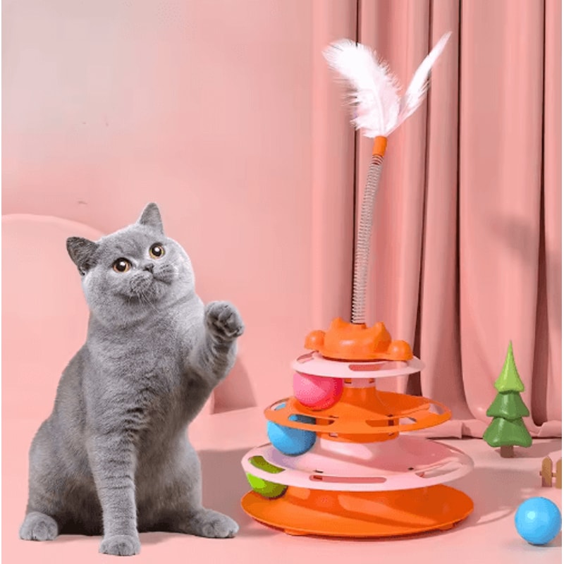 Triple Play Interactive Cat Ball Track Toy For Indoor Cats 1