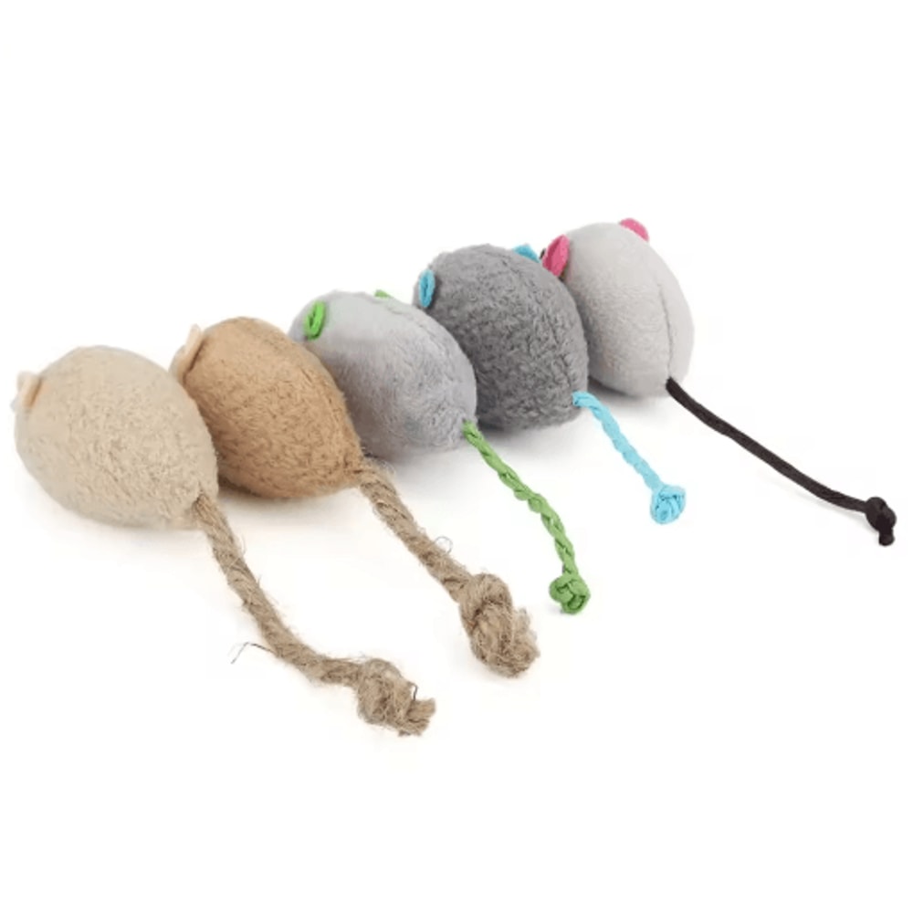 5PCS Catnip Mouse Toys Set For Interactive Indoor Play 4
