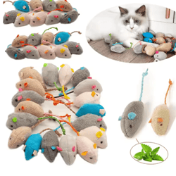 5pcs catnip mouse toys set for interactive indoor play