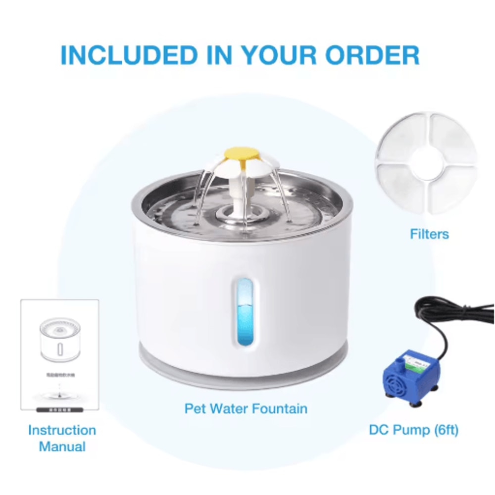 32L Stainless Steel Smart Cat Water Fountain With Silent Pump 4