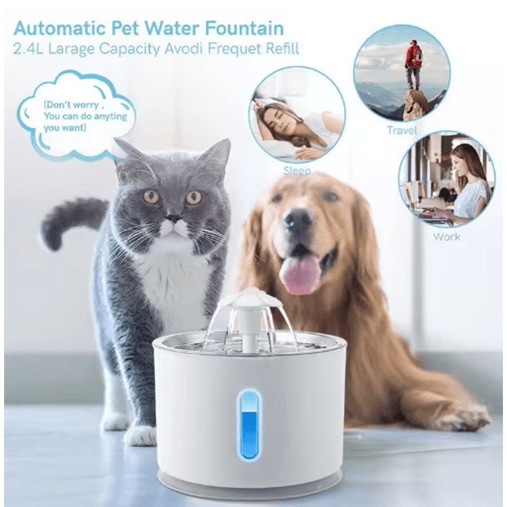 32L Stainless Steel Smart Cat Water Fountain With Silent Pump 6