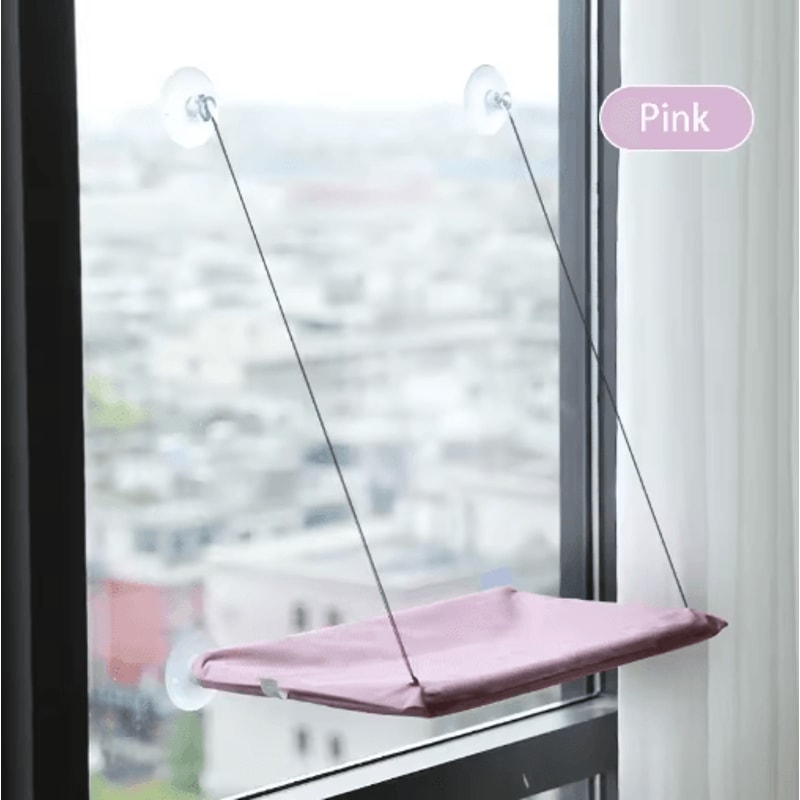 HeavyDuty Hanging Cat Window Hammock Bed With Climbing Frame Support 1