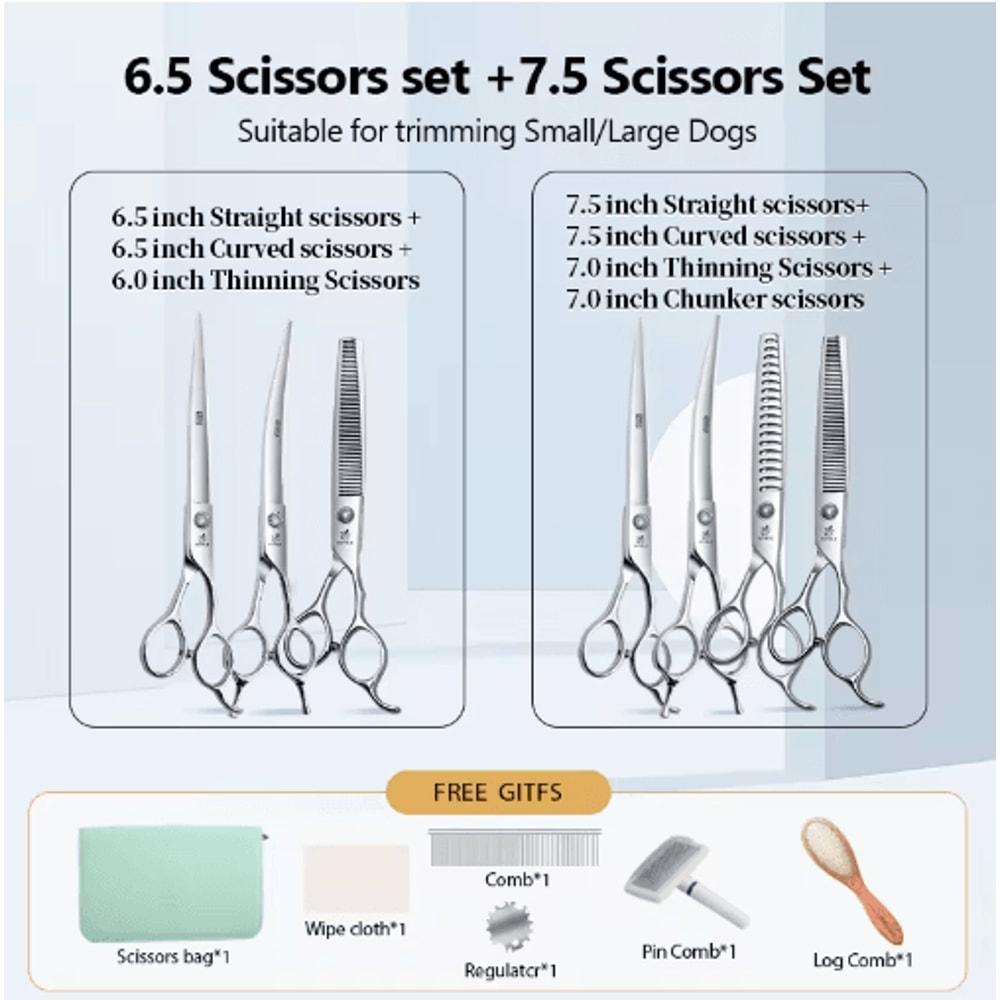 Fenice Professional Pet Grooming Shears Set For Dogs Cats 11