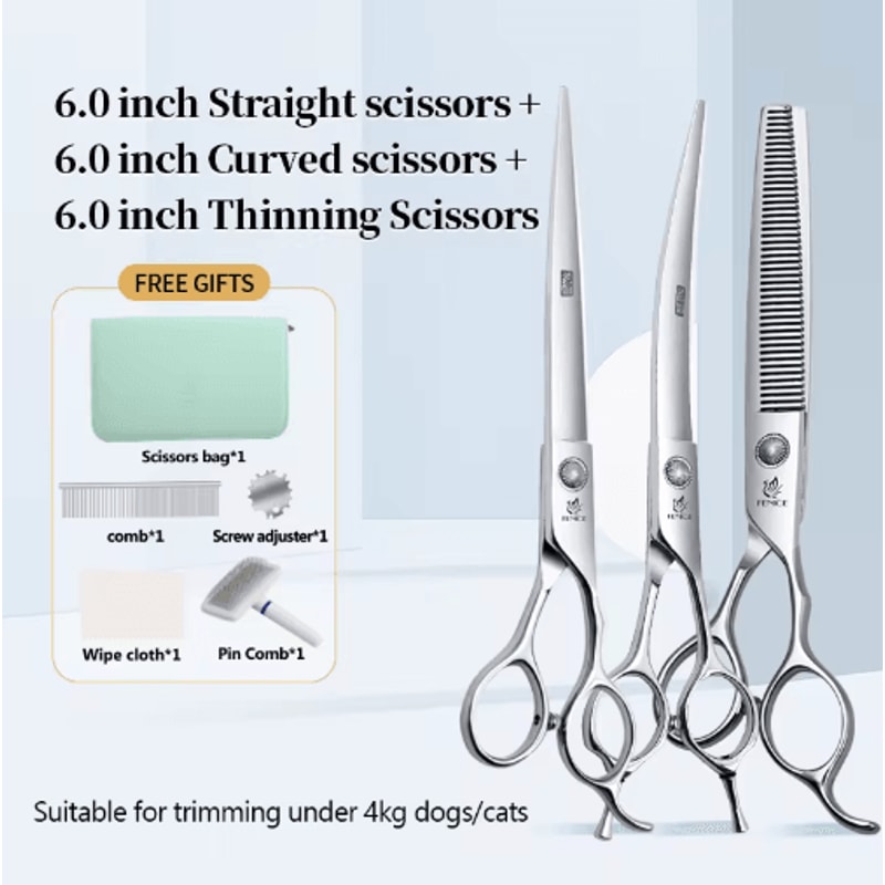 Fenice Professional Pet Grooming Shears Set For Dogs Cats 4
