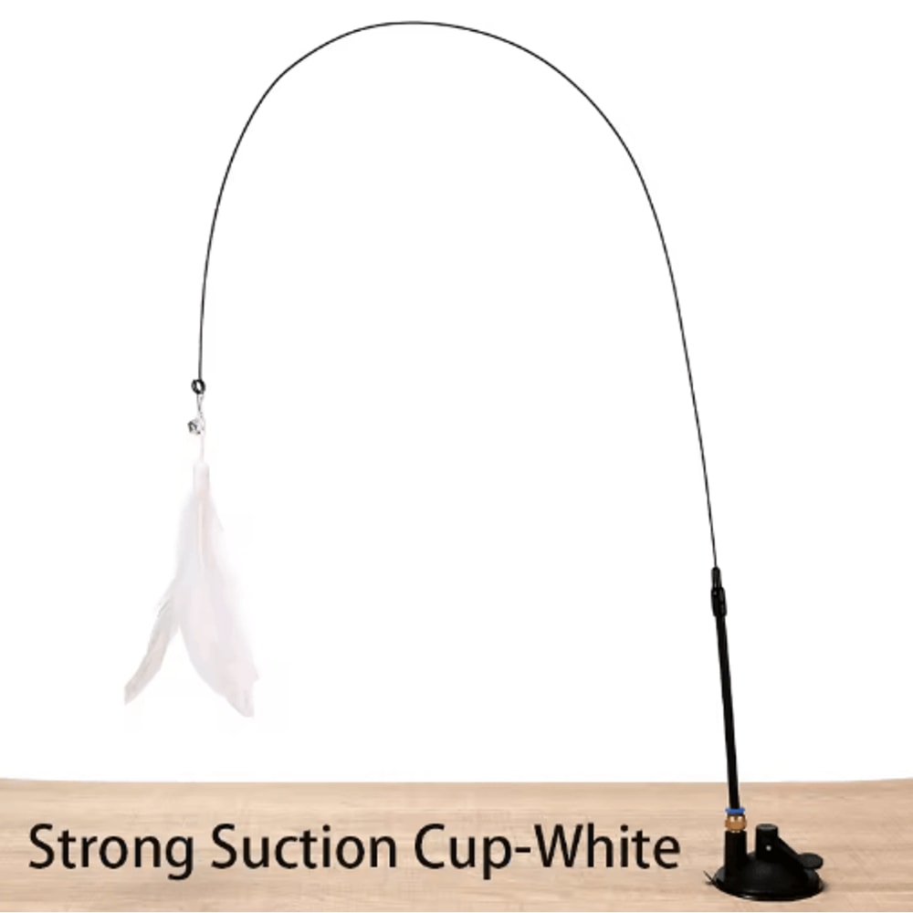HandsFree Suction Cup Feather Wand Interactive Cat Toy 1