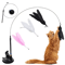 HandsFree Suction Cup Feather Wand Interactive Cat Toy 0