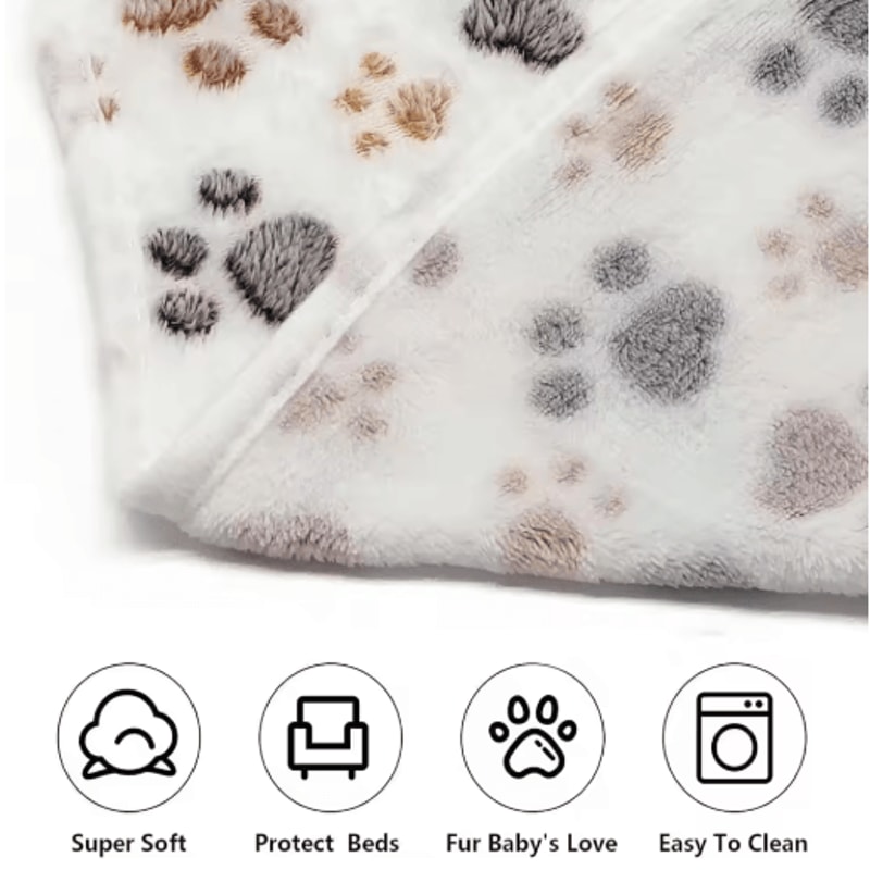 UltraSoft Fluffy Fleece Pet Blanket For Dogs Cats 5