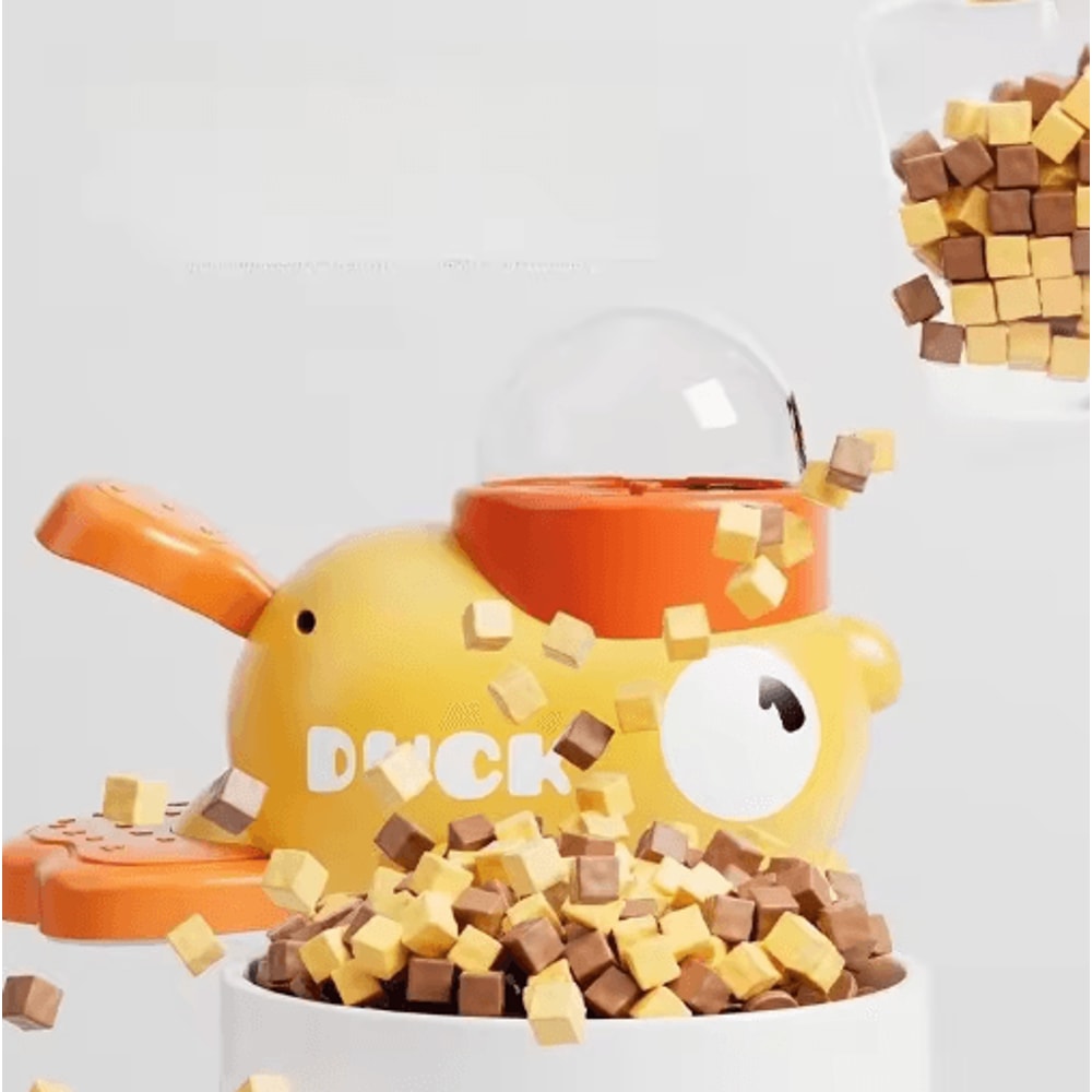 Yellow Duck Interactive Treat Dispensing Cat Toy With Snack Launcher 4
