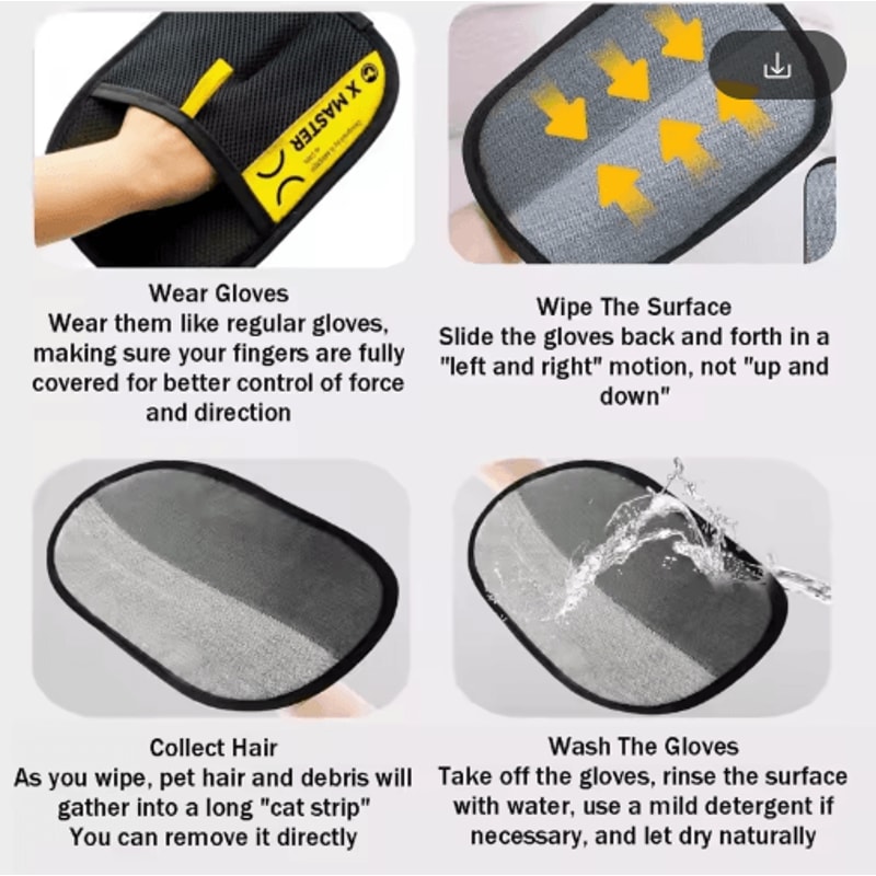 Electrostatic Pet Hair Removal Grooming Glove For Cats Dogs 8