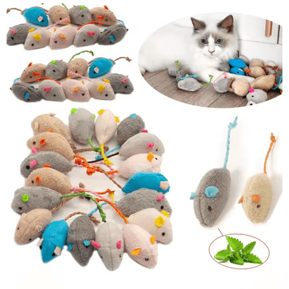 Rattle Catnip Mouse Toys Set For Interactive Indoor Play 2