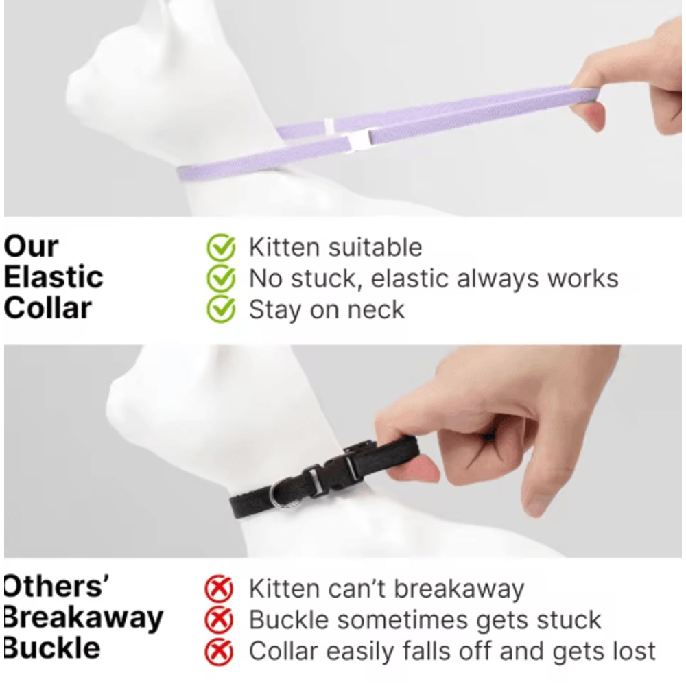 Cute Lightweight Safety Elastic Cat Collar For Cats Puppies 16