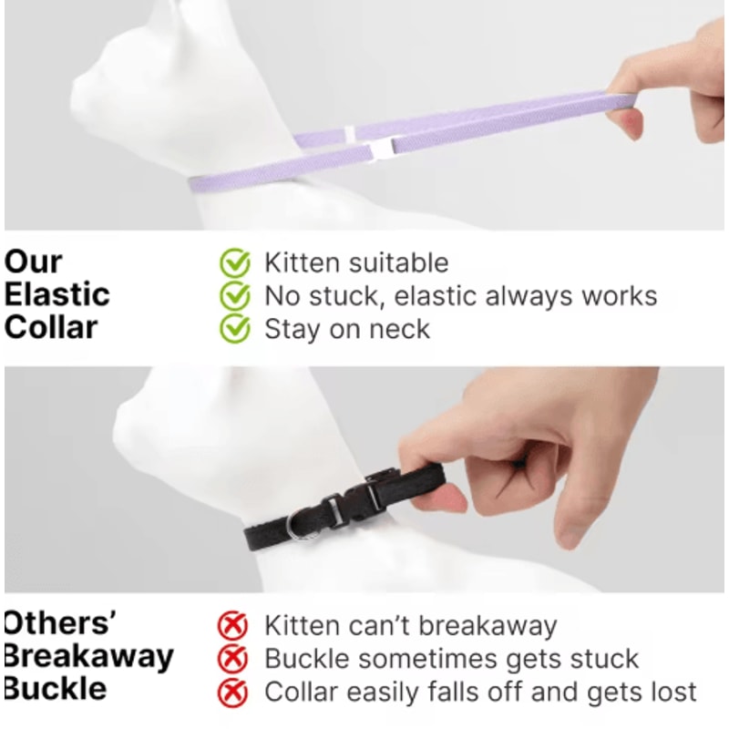 Cute Lightweight Safety Elastic Cat Collar For Cats Puppies 16