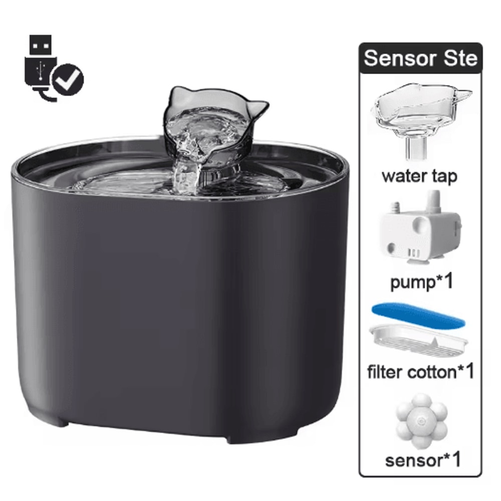 USB Automatic Cat Water Fountain With Quiet Filtration System 10