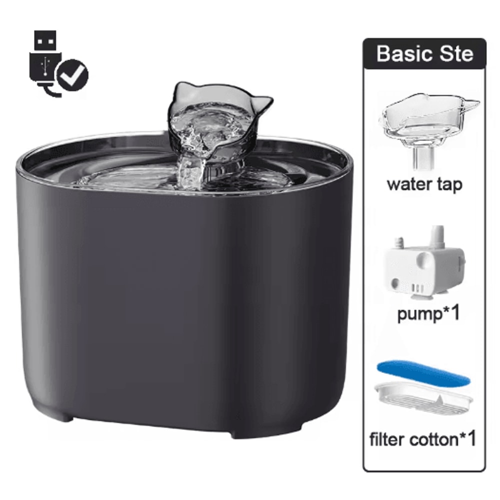 USB Automatic Cat Water Fountain With Quiet Filtration System 12