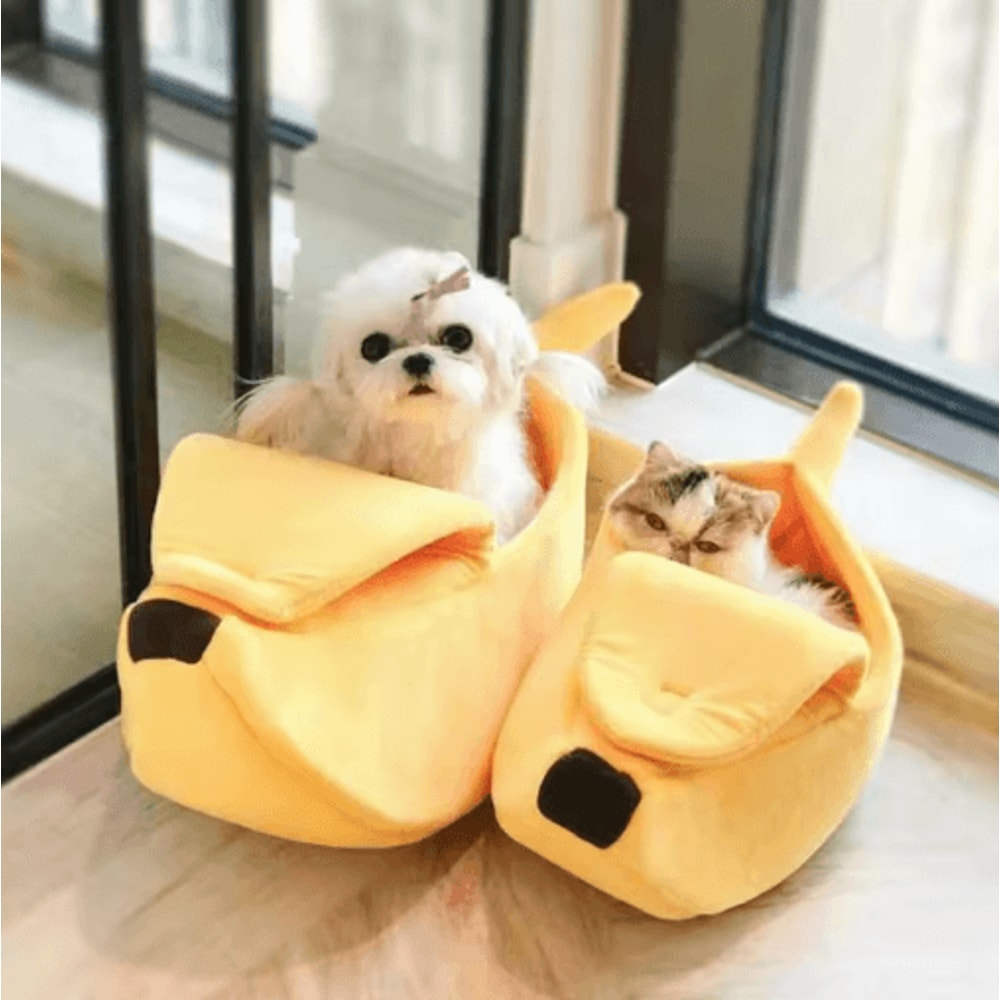 Cute Banana Shape Cozy Cat Bed For Deep Winter Sleep 7