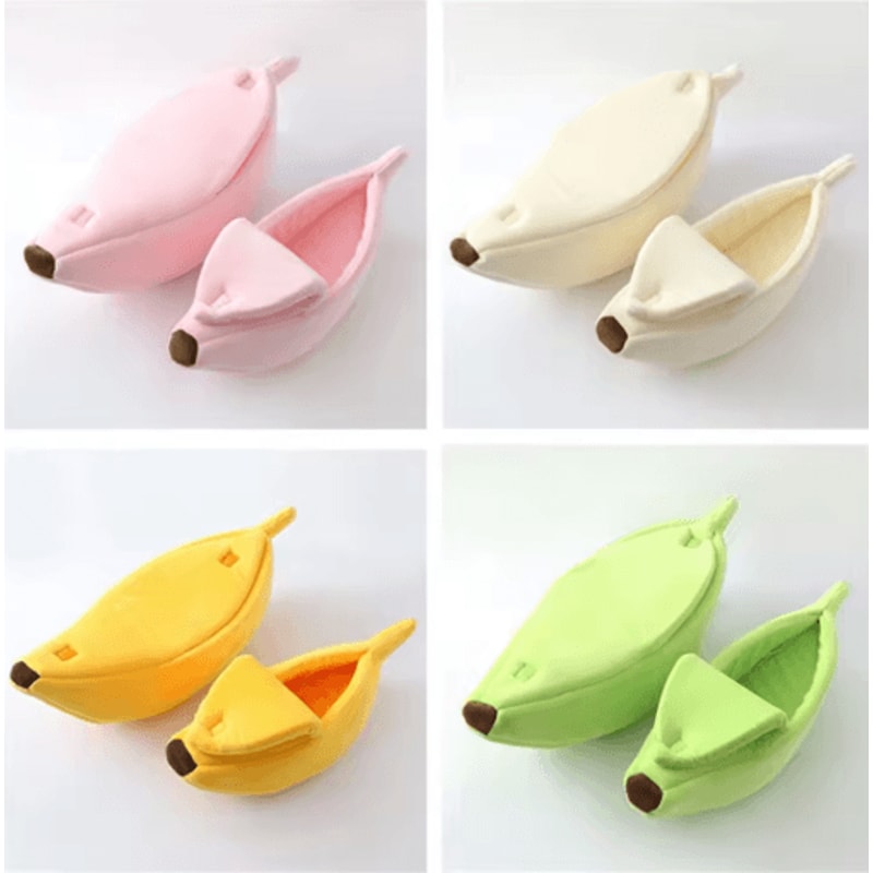 Cute Banana Shape Cozy Cat Bed For Deep Winter Sleep 8