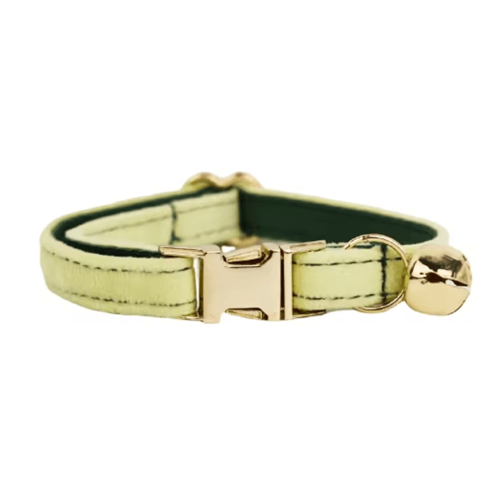 Personalized Velvet Cat Collar With Engraved Name Bow Bell 15