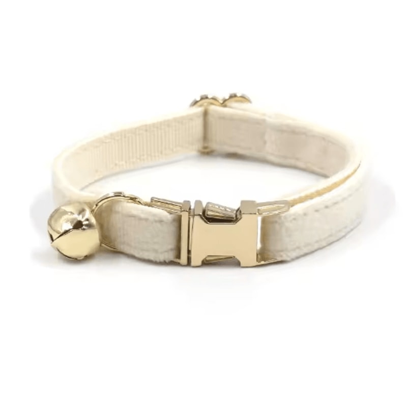 Personalized Velvet Cat Collar With Engraved Name Bow Bell 25